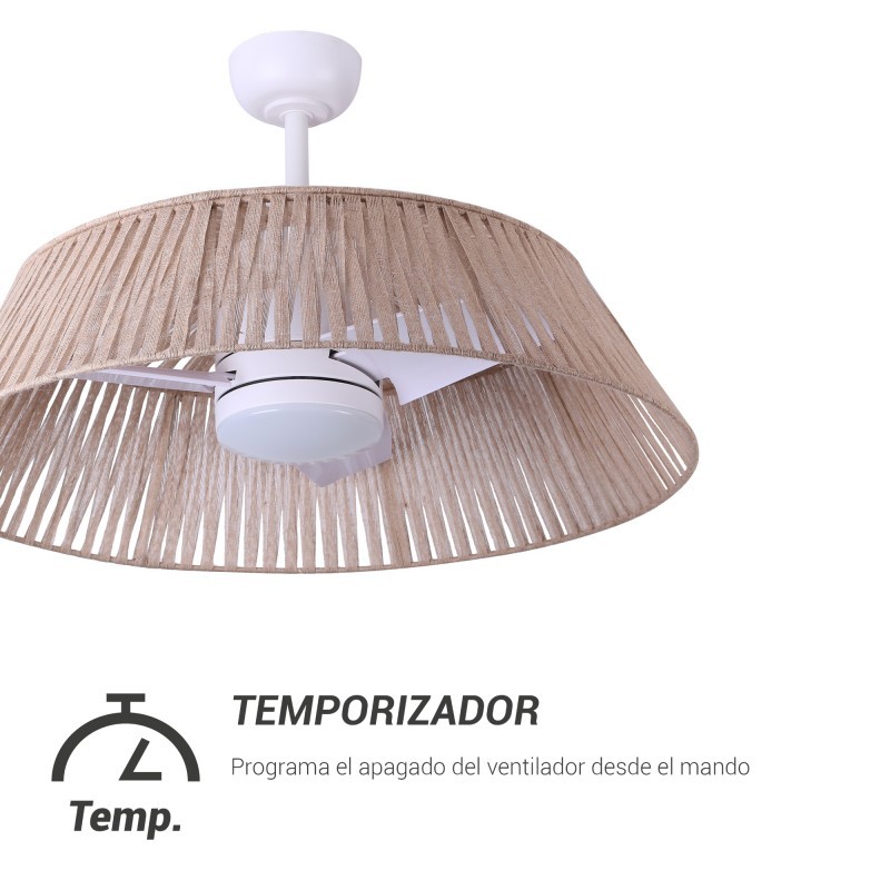 Sulion Ventilador de Techo con Luz LED y Mando 18W Blanco