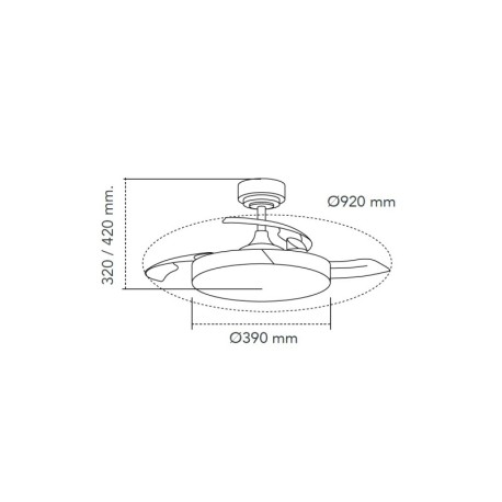 Ventilador de techo Taoro Mini 46w CCT CristalRecord