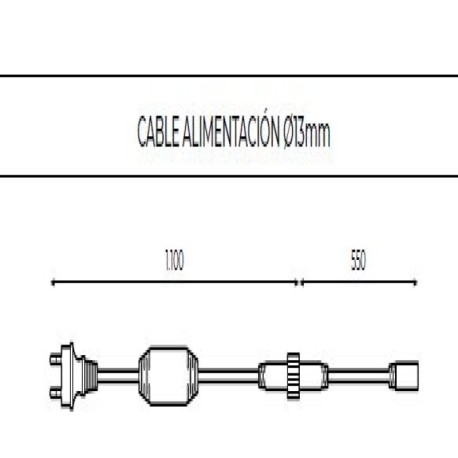 Cable alimentación Ø13mm Prilux