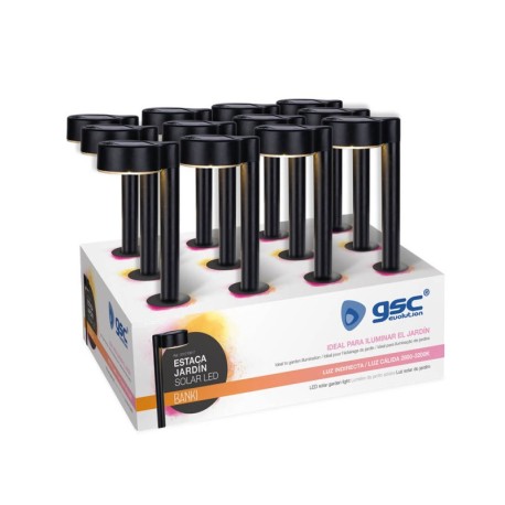 Pack-12 Estaca jardín solar LED Banki 2800-3200K IP44 GSC