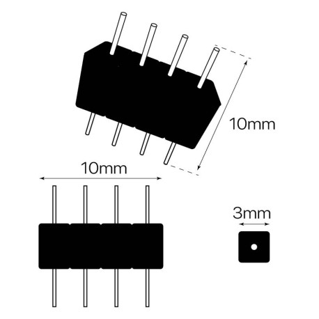 Peine RGB 4 pin tira led 10mm I-TEC