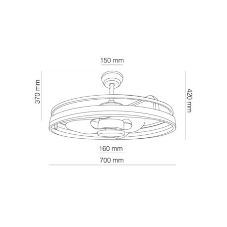 Ventilador de techo Agra 48w gris CristalRecord