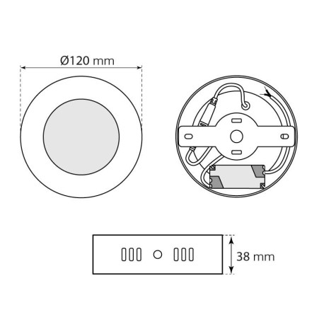 Downlight  plafón Slim superficie redondo 6w I-TEC