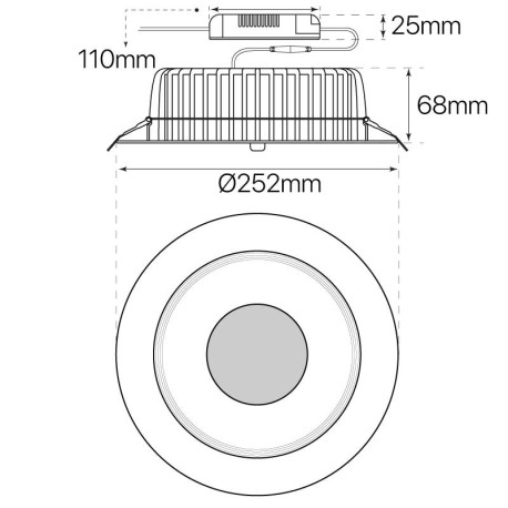 Downlight empotrable Step 30w I-TEC