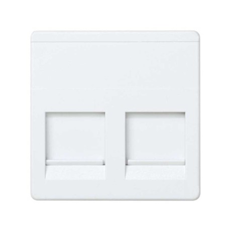 Placa voz-datos plana guardapolvo 2 RJ45 blanco Simon 27 Play