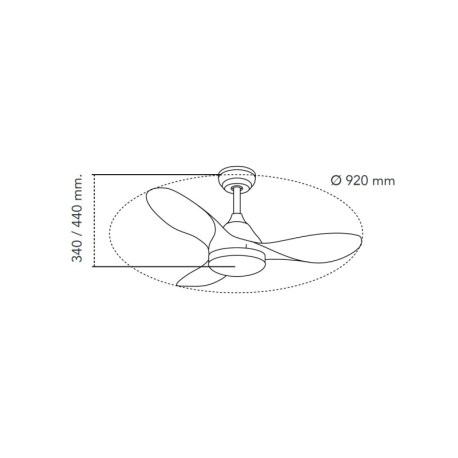 Ventilador de techo Stel Mini 20w CCT CristalRecord