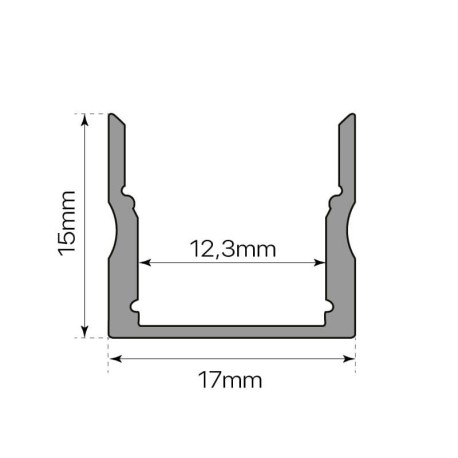 Perfil aluminio S.Alto -170 superficie 2mts I-TEC