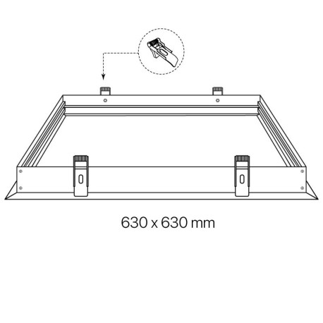 Marco empotrar panel led 60x60 blanco I-TEC