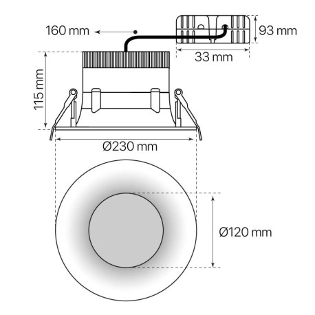 Downlight Curve 25w para empotrar redondo I-TEC