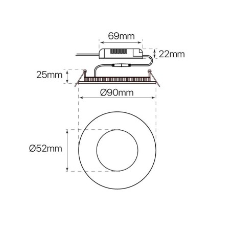 Downlight Slim empotrable redondo 3w I-TEC