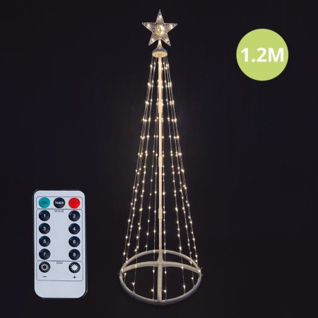 Árbol LED Isoka 8 funciones c/mando Luz cálida IP44 GSC