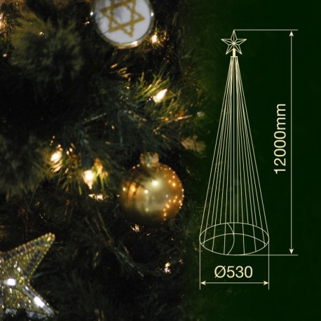 Árbol LED Isoka 8 funciones c/mando Luz cálida IP44 GSC