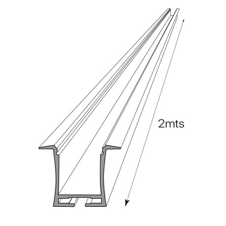 Perfil aluminio D-360 empotrable 2 mts I-TEC