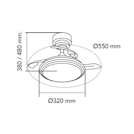 Ventilador de techo Antila Mini XS 35w CCT CristalRecord