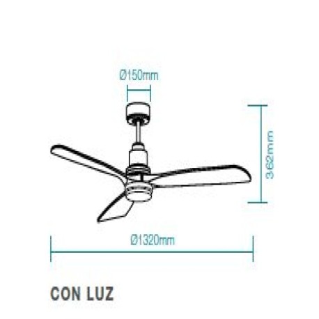 Ventilador de techo Menorca DC con luz negro/nogal oscuro Martec