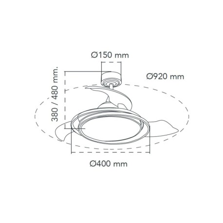 Ventilador de techo Antila Mini RGB 45w CCT CristalRecord