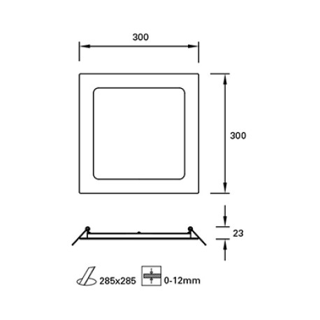 Downlight de empotrar Easy Square blanco Forlight