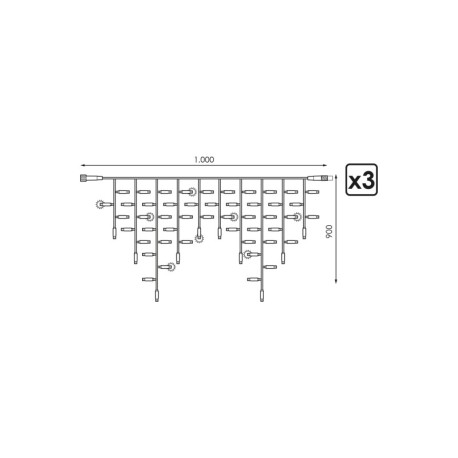 Icicle 174 Flashing 3x0.90m (1m x 3 seg) Prilux