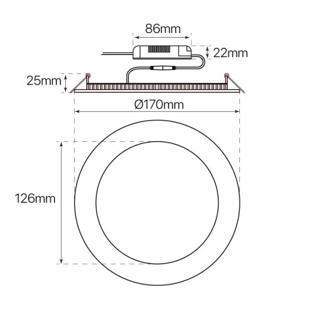 Downlight Slim empotrable redondo 12w I-TEC