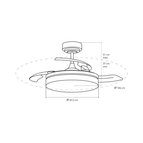 Ventilador de techo Vera 40w CCT CristalRecord