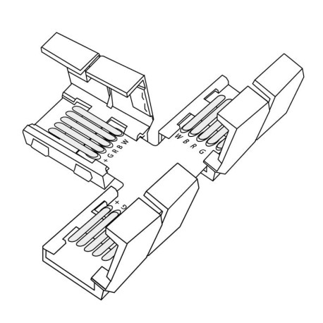 Conector T tiras led RGB+W 24v I-TEC