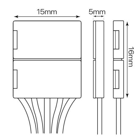 Conector simple +cable RGBW 5 pin I-Tec