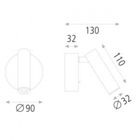 Aplique Atria LED orientable de ACB Iluminación