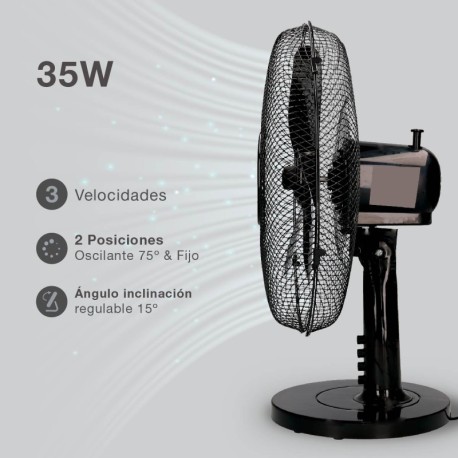 Ventilador sobremesa Macomia negro 45w GSC