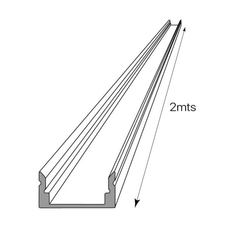 Perfil aluminio S-173 superficie tiras led 10mm 2mts I-TEC