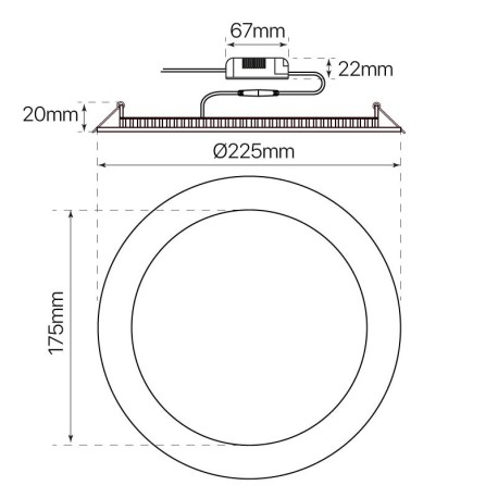 Downlight Slim empotrable redondo 18w eco mode I-TEC