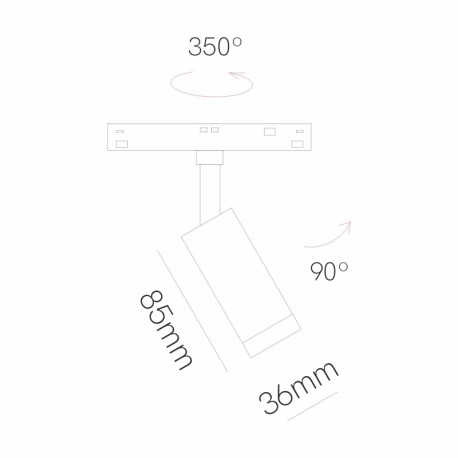 Foco proyector Diro 48V carril magnético Beneito Faure