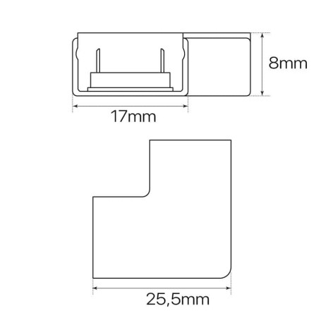 Conector L tira led Elise 230v I-Tec