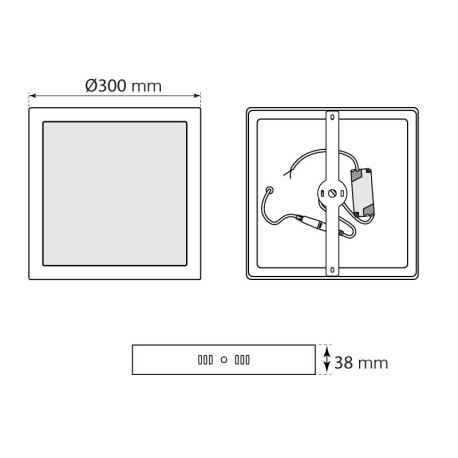 Downlight plafón Slim superficie cuadrado 24w gris I-TEC