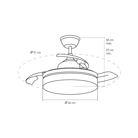 Ventilador de techo Vera Mini 40w CCT CristalRecord