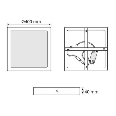 Downlight plafón Slim superficie cuadrado 36w I-TEC