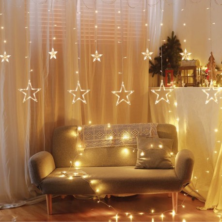 Cortina LED con estrellas 3,5M 8 funciones IP44 GSC