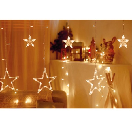 Cortina LED con estrellas 3,5M 8 funciones IP44 GSC