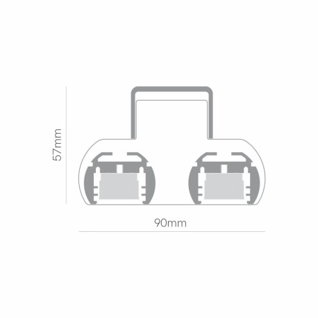 Lampara de techo Evo Track On/Off 74w lamas negras Beneito Faure