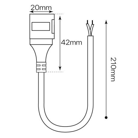 Conector con cable para tira led Lotus 230v I-Tec