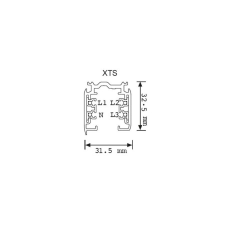 Carril trifásico XTS4200-3 blanco 2 metros Lival