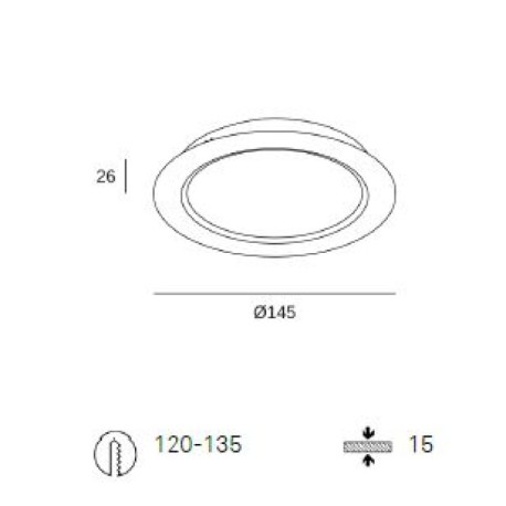 Downlight de empotrar Element LED Blanco Forlight