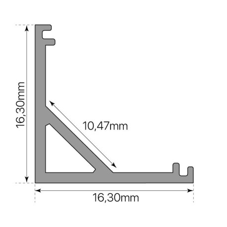 Perfil aluminio E-163 esquina I-TEC