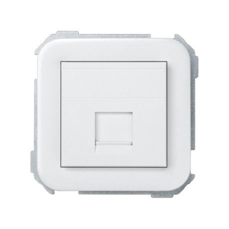 Placa de voz y datos plana 1 conector RJ45 AMP blanco Simon 31