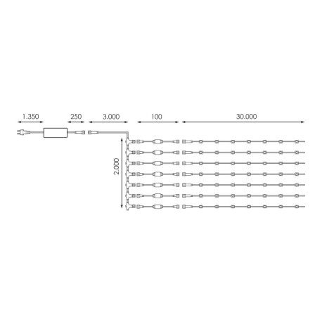 Techo de lux 30x2m 12V Prilux