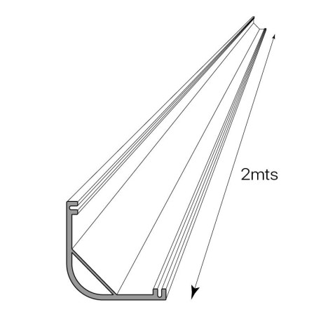 Perfil aluminio E-297 esquina 2mts I-TEC