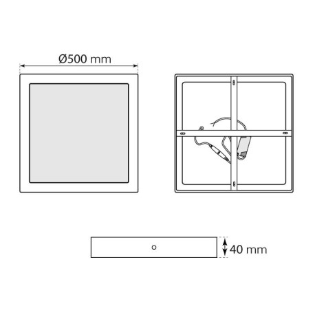 Downlight plafón Slim superficie cuadrado 48w I-TEC