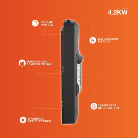 Estufa de gas de infrarrojos plegable Mococa 4200w GSC