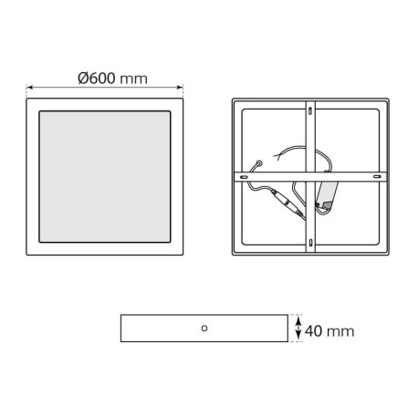 Downlight plafón Slim superficie cuadrado 56w I-TEC