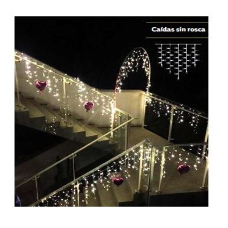 Guirnalda Icicle 1.2x3m 228 led cable blanco Vaelza