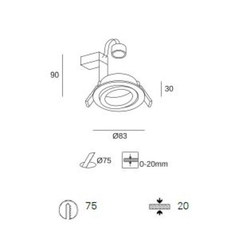 Accesorio downlight Siroco GU10 8w Forlight